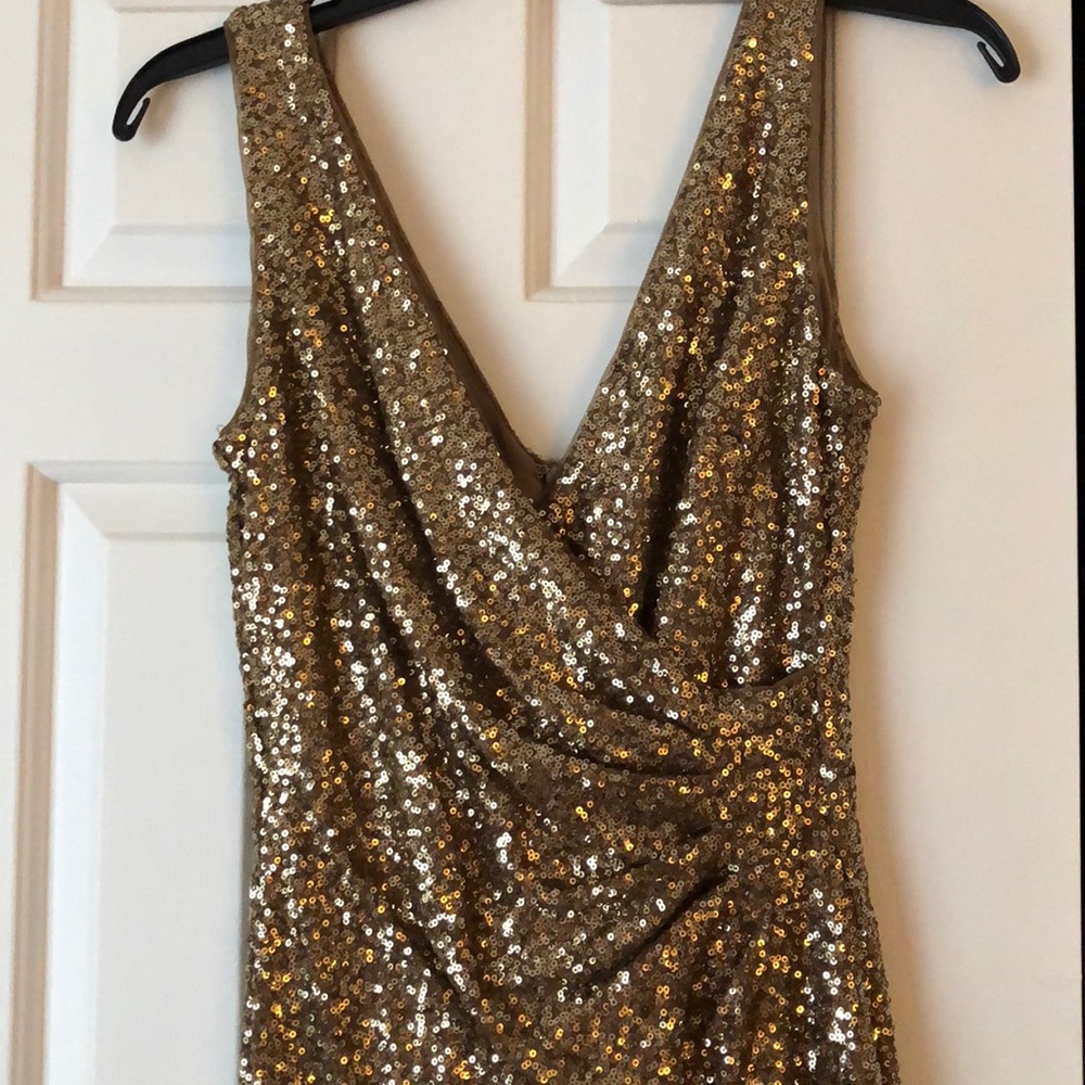Gold Sequin Ralph Lauren Cocktail Dress